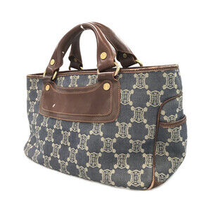 Celine leather Bag trim brown denim blue Boogie